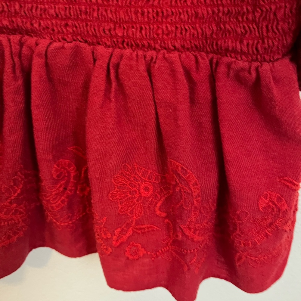 Zara Linen Crop Ruffle Top - Picture 3 of 5